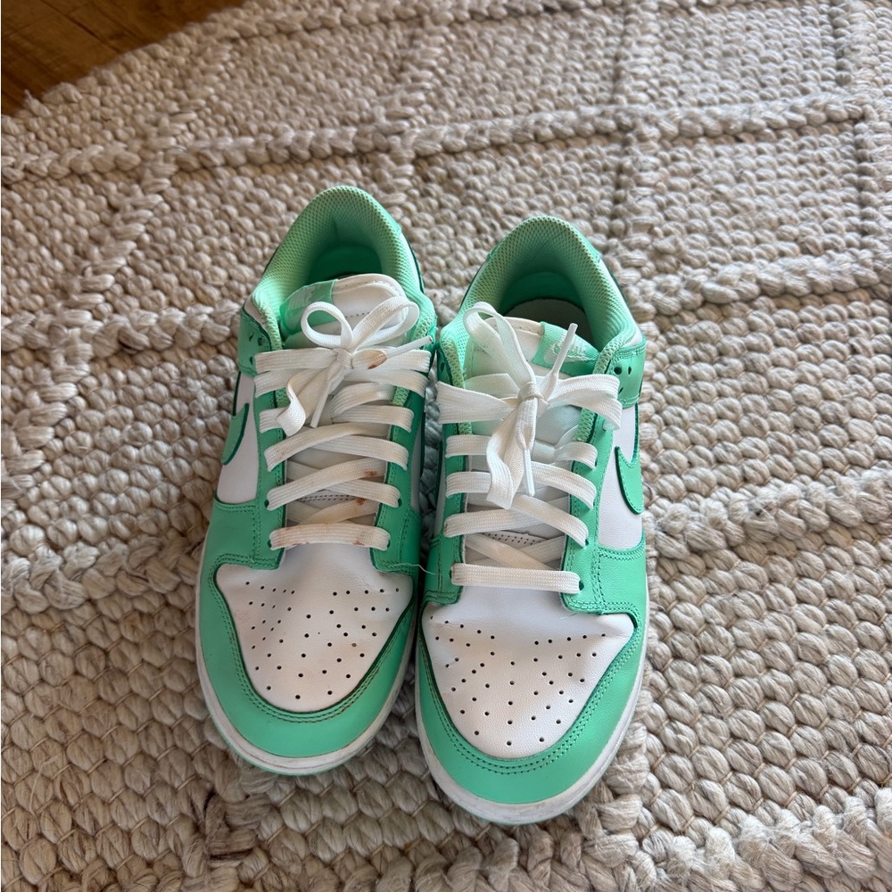 Green and White Dunks